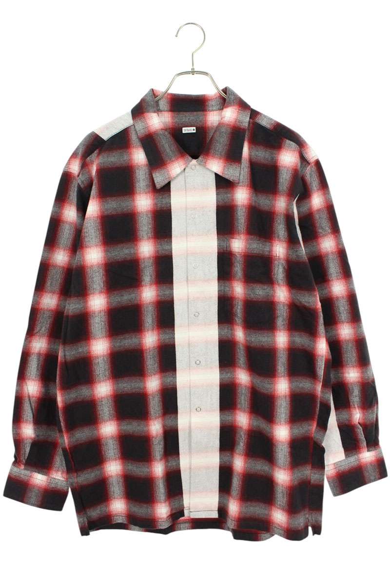 SEQUEL 23AW Long Sleeve Shirt Red x White Size XL