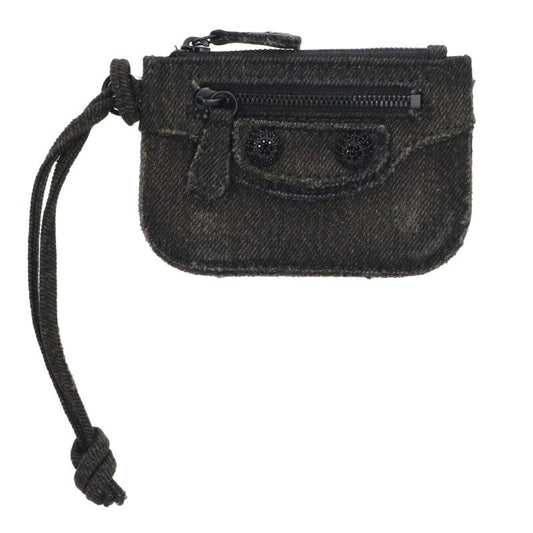 Balenciaga Denim coin case Black One Size