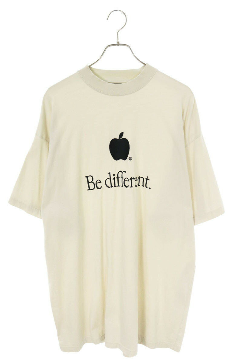 Balenciaga 22AW Be different Embroidered T-Shirt Beige Size M