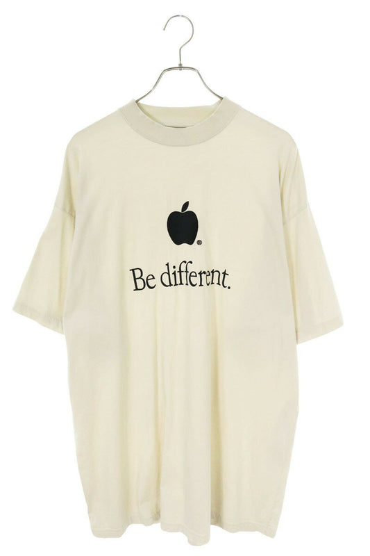 Balenciaga 22AW Be different Embroidered T-Shirt Beige Size M