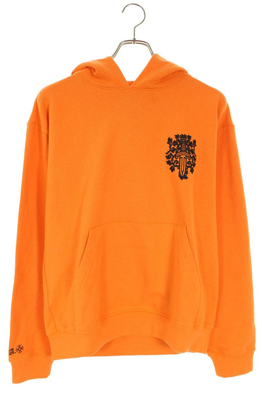 Chrome Hearts VINE DGR HD PLVR Dagger Pullover Hoodie Orange Size M