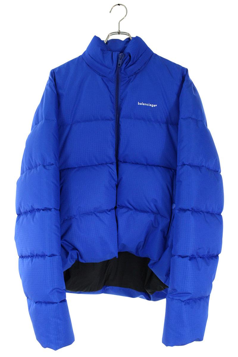 Balenciaga Logo Print Down Jacket Blue Size S