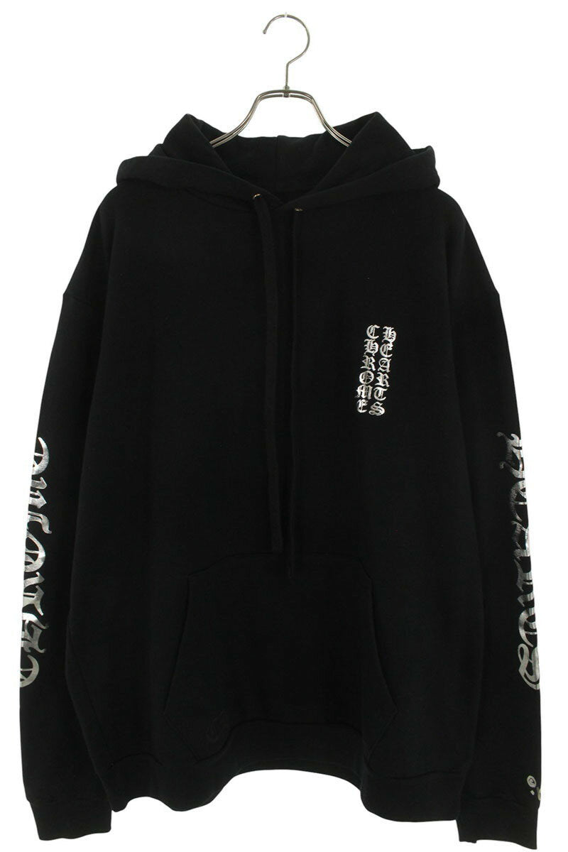 Chrome Hearts SWTSHRT PLVR Logo Print Pullover Hoodie Black x Silver Size XL