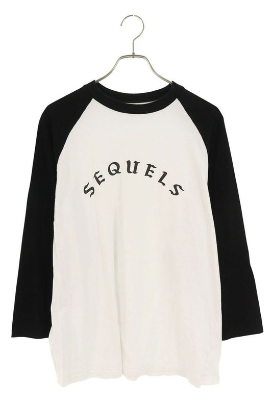 SEQUEL Logo Print Long Sleeve T-Shirt Black x White Size XL