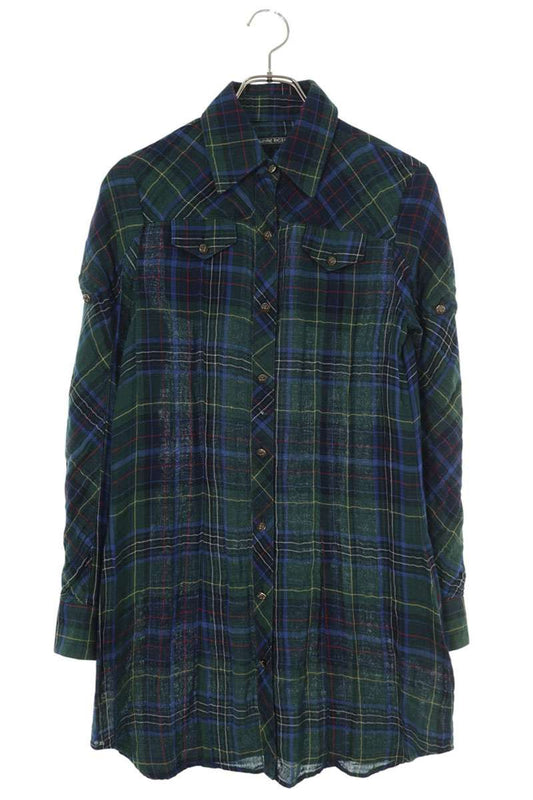 Vintage Chrome hearts Tops - Chrome Hearts Long Sleeve Shirt Size XS Green x Silver - Authentic Archive