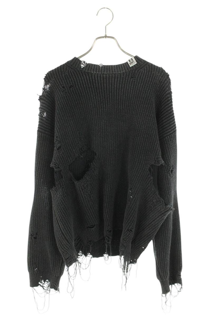 MIHARAYASUHIRO Distressed Knit Sweater Gray Size L