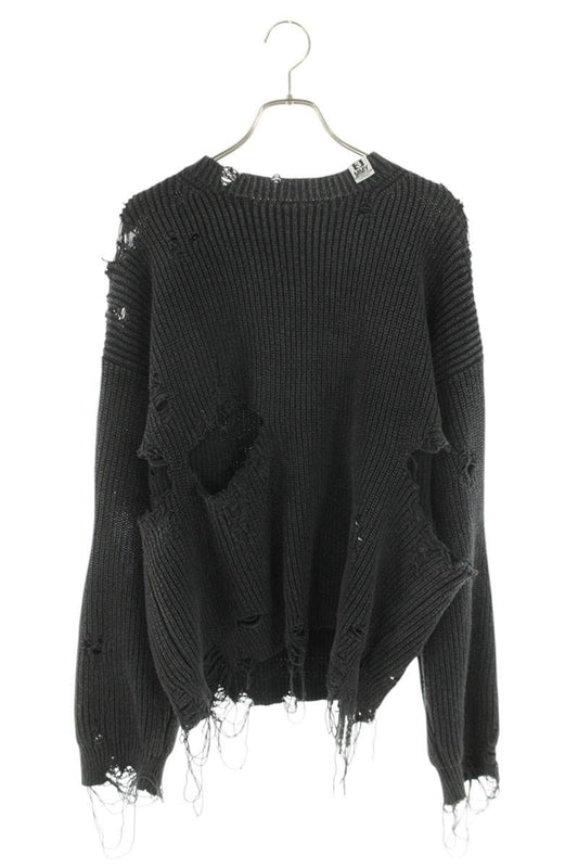 MIHARAYASUHIRO Distressed Knit Sweater Gray Size L