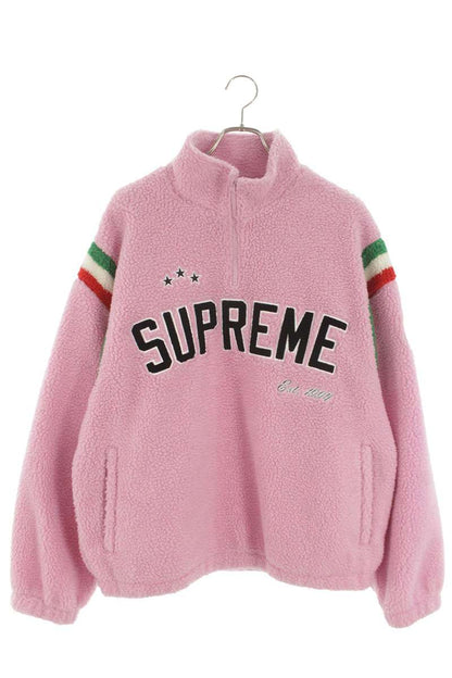 Supreme Arc Half Zip Fleece Pullover Logo Blouson Pink Size L