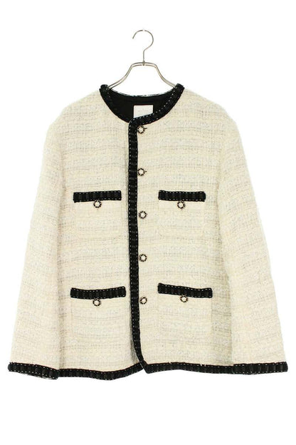 READYMADE Collarless Jacket White x Black Size M
