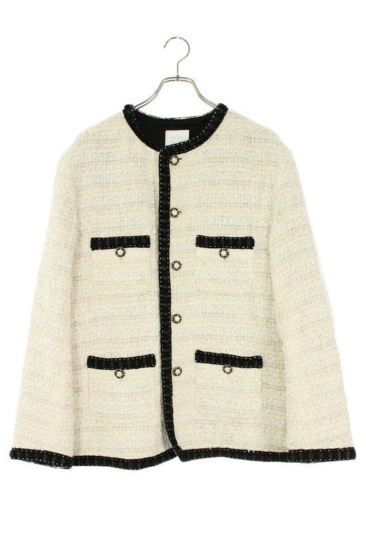 READYMADE Collarless Jacket White x Black Size M