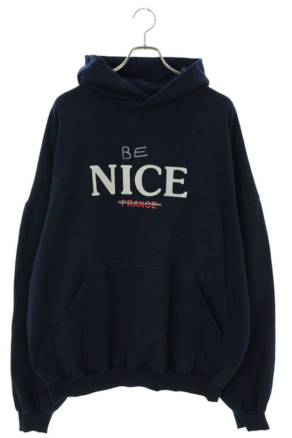 Vintage Balenciaga Tops - BALENCIAGA BE NICE Distressed Hoodie Blue Size L - Authentic Archive