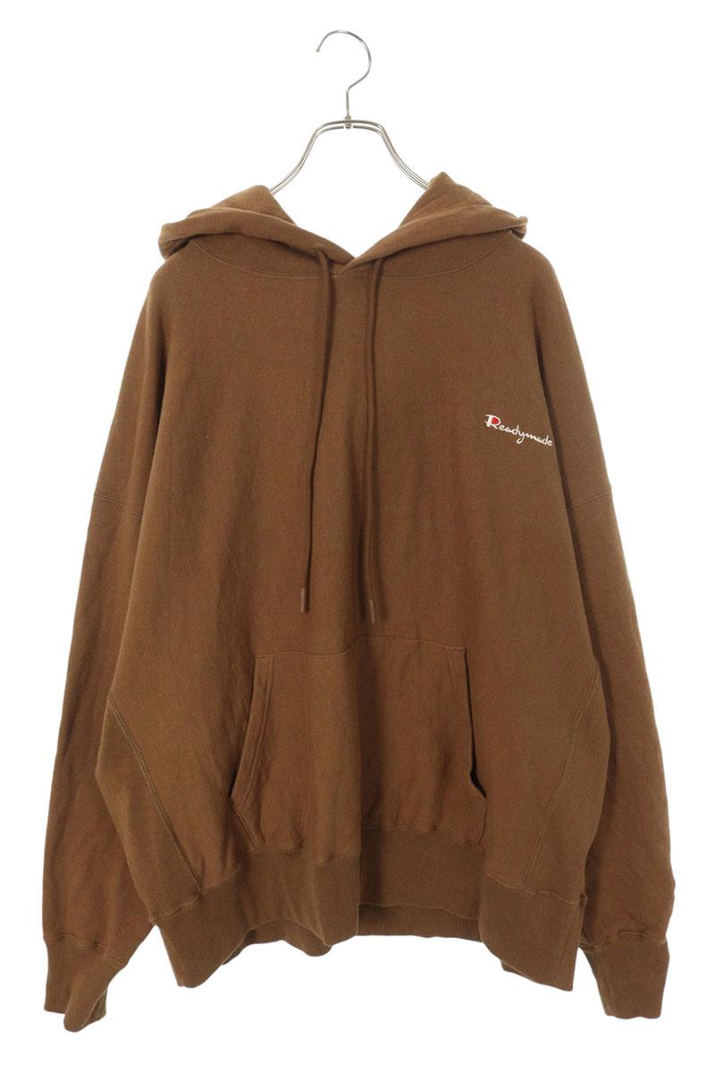 READYMADE Logo Embroidered Hoodie Brown Size XXL