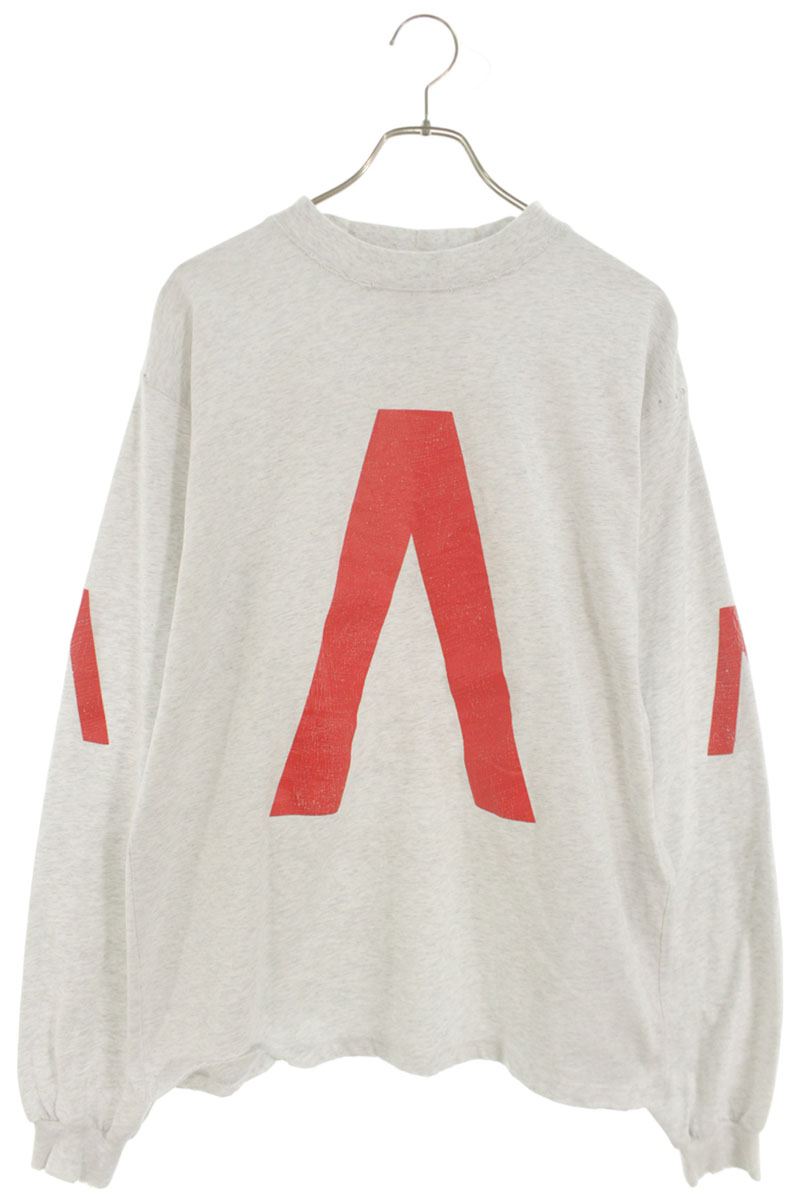 Balenciaga Connected Distressed Long Sleeve T-Shirt Gray x Red Size XS