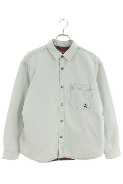 Supreme 25AW Quilted Lined Denim Snap Shirt Blue Size S