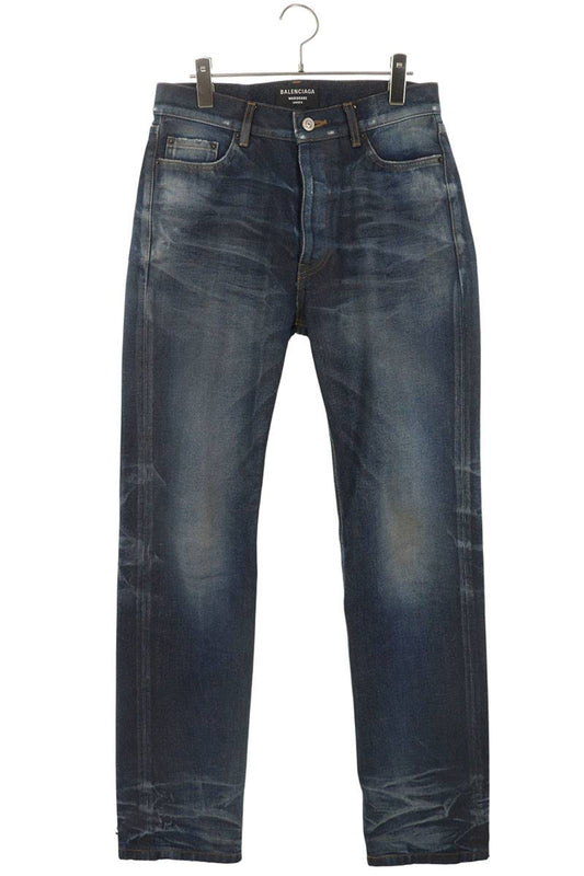 Balenciaga 22AW Distressed Denim Pants Blue Size 28