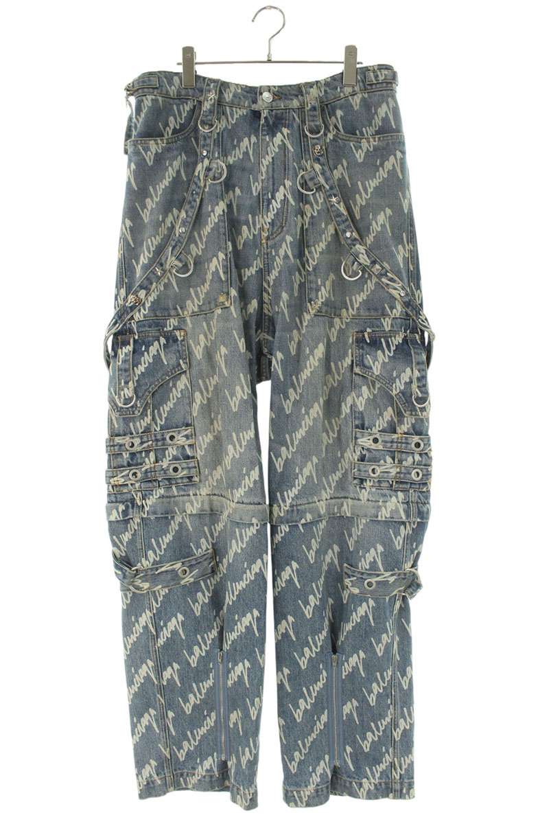 BALENCIAGA Studded Baggy Denim Pants Blue Size 29