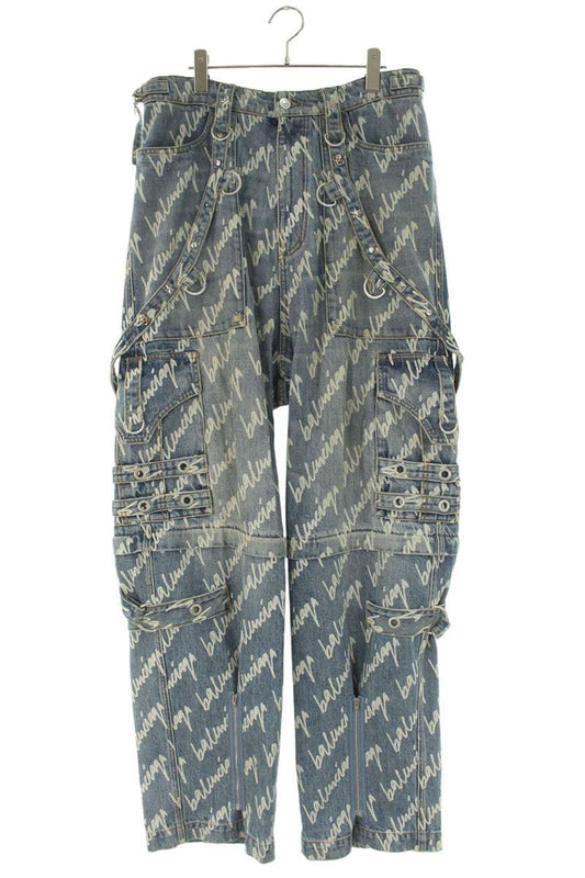 BALENCIAGA Studded Baggy Denim Pants Blue Size 29