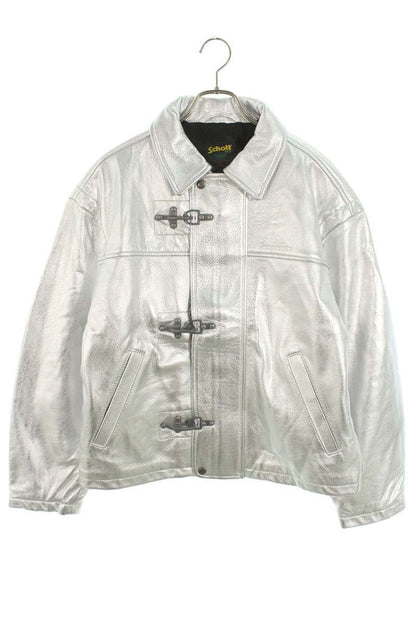 Supreme x Schott 25SS Schott Leather Clip Jacket Silver Size M