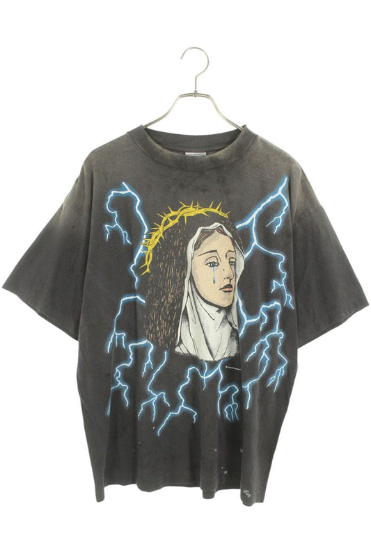 Saint Michael 25SS Print Vintage T-Shirt Gray Size L