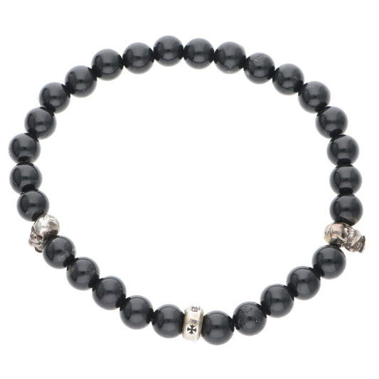 Chrome Hearts Beaded bracelet Black x Silver (Silver 13.94g)