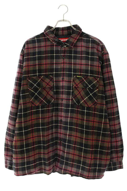 Supreme 24AW Quilted Plaid Shirt Black x Purple Size XL
