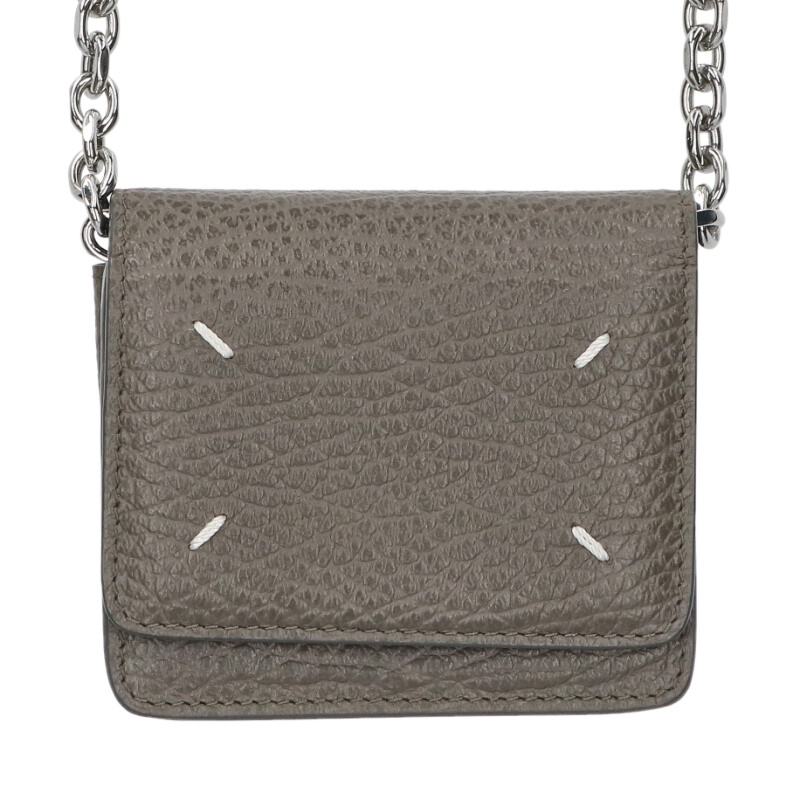 Maison Margiela Leather Chain Wallet Gray x Silver One Size