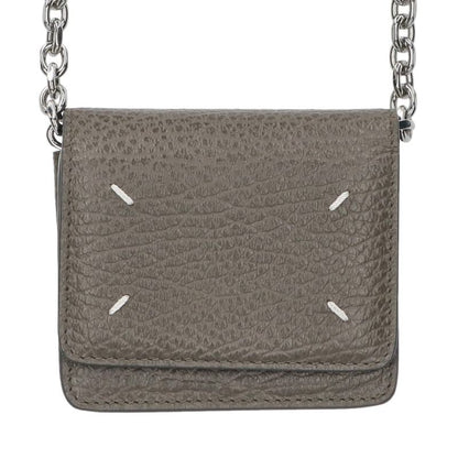 Maison Margiela Leather Chain Wallet Gray x Silver One Size