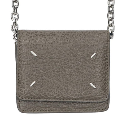 Maison Margiela Leather Chain Wallet Gray x Silver One Size