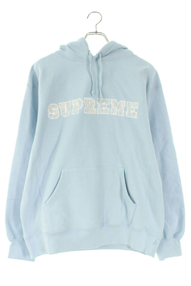 Supreme Lace Hooded Sweatshirt Blue Size M