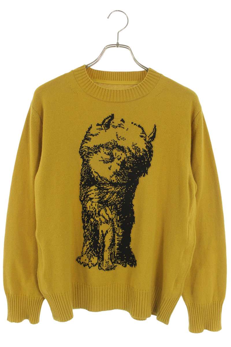 Sacai 25AW WHERE THE WILD THINGS ARE Wool Knit Pullover Sweater Yellow Size S
