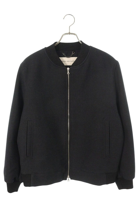 Dries Van Noten Vanny Wool Gabardine Bomber Jacket Gray Size 52