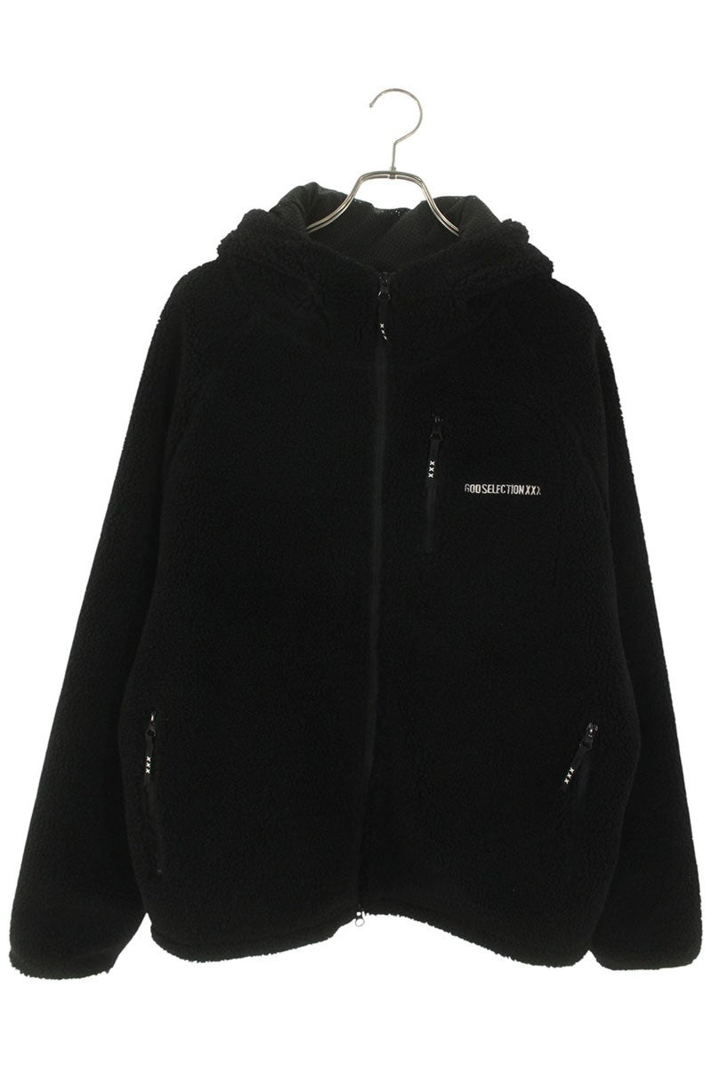 GOD SELECTION XXX Logo Embroidered Boa Blouson Black Size L