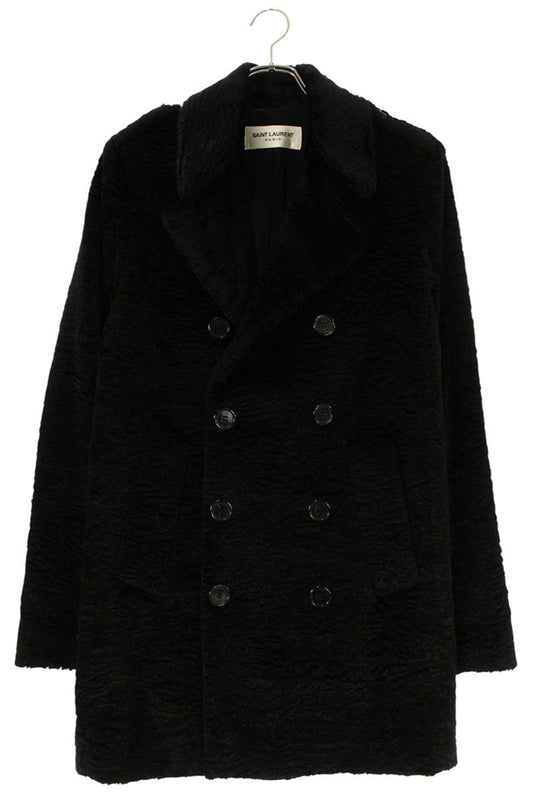 Saint Laurent Paris 16AW Fur Coat Black Size 46