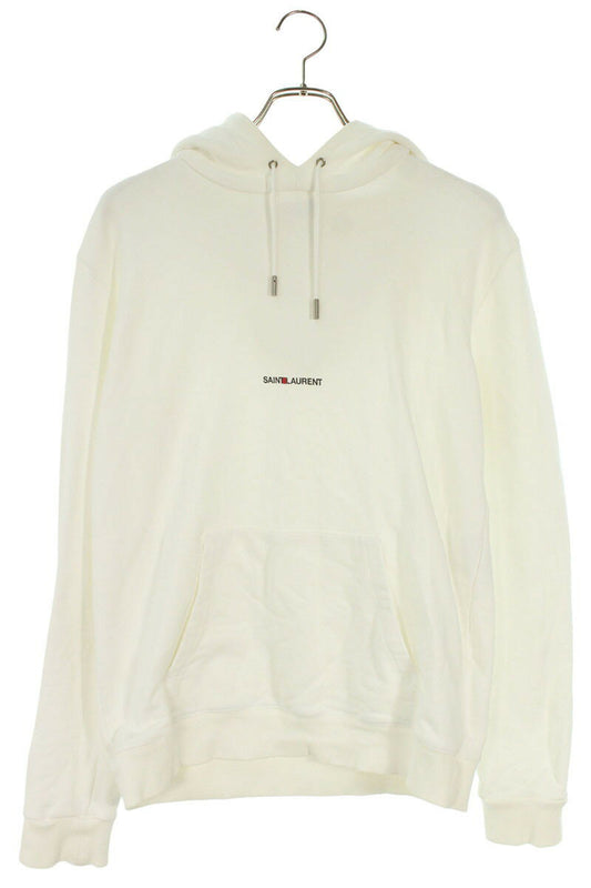 Saint Laurent Paris Logo Pullover Hoodie White Size S