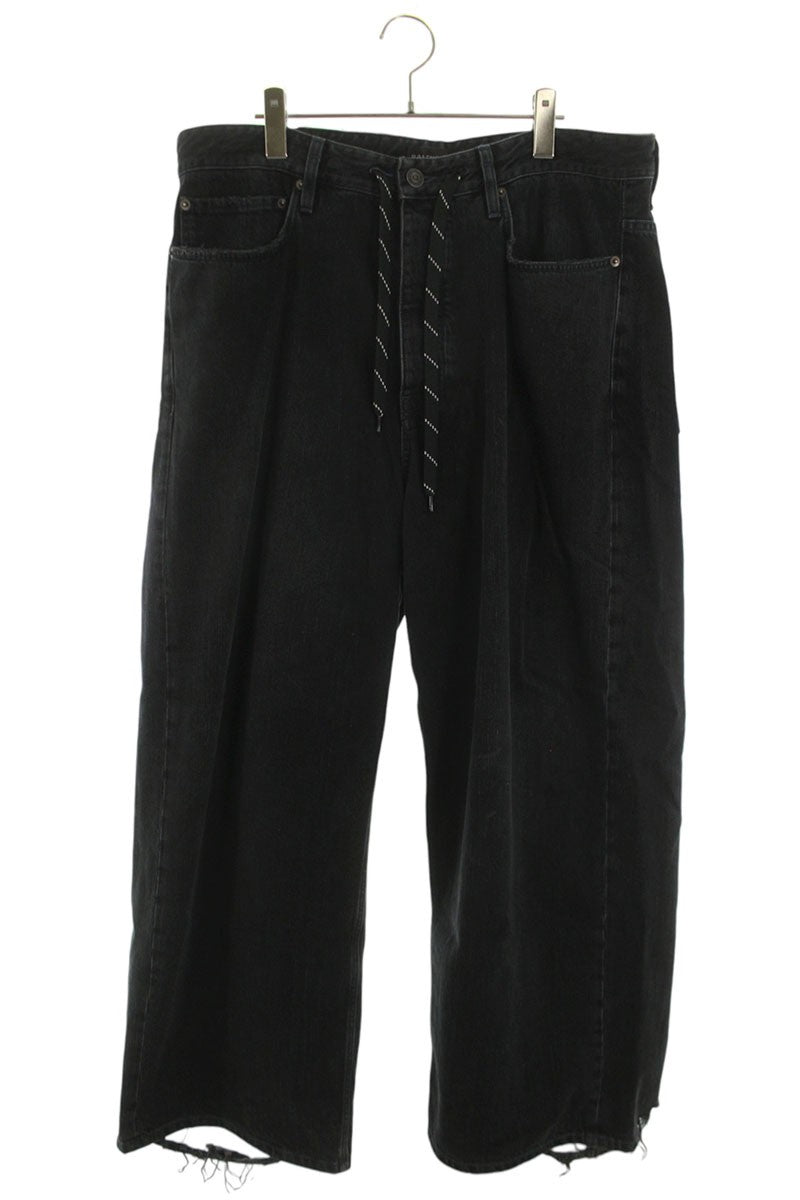 BALENCIAGA 24SS Baggy Drawstring Jeans Black Size 28