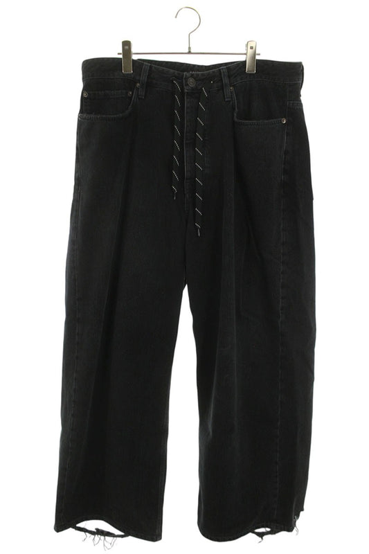 BALENCIAGA 24SS Baggy Drawstring Jeans Black Size 28