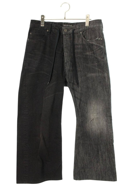 Balenciaga Reconstructed Wide Denim Pants Black x Gray Size XS