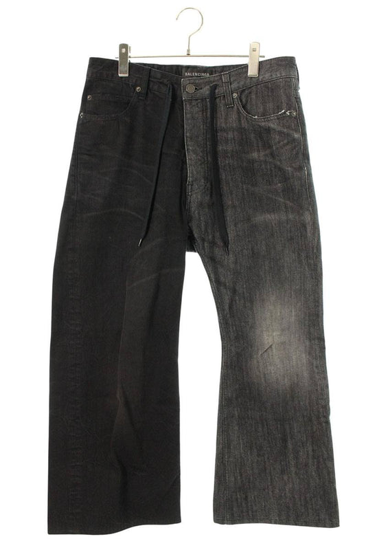 Balenciaga Reconstructed Wide Denim Pants Black x Gray Size XS