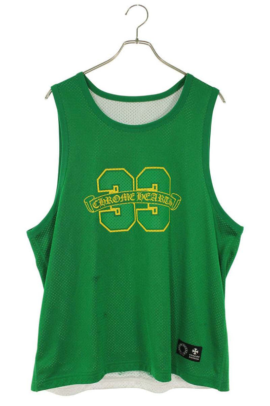Chrome Hearts MESH WARM UP JERSEY CH Logo Print Tank Top Green Size M