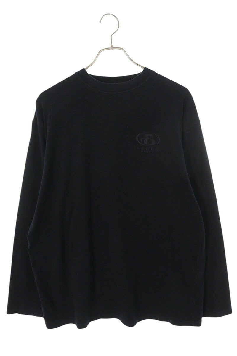 Balenciaga Logo Embroidered Long Sleeve T-Shirt Black Size 1