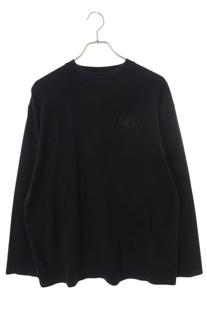 Balenciaga Logo Embroidered Long Sleeve T-Shirt Black Size 1