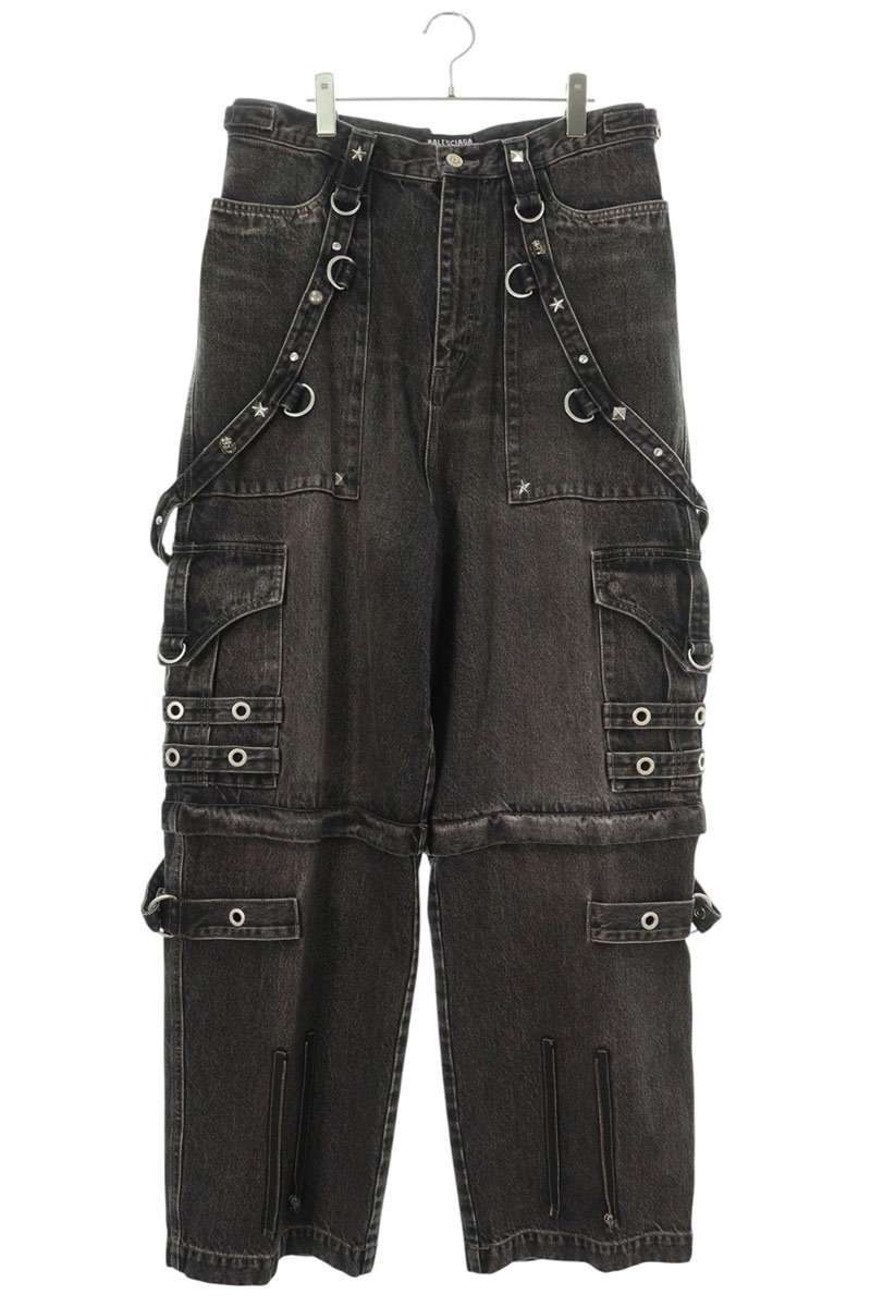Balenciaga 22SS Stud Denim Pants Black Size 32