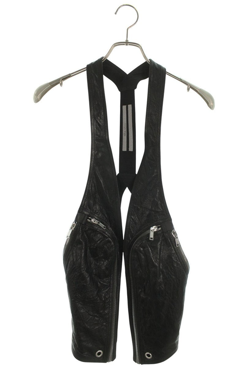 Rick Owens 26SS BE Leather Vest Black Size 46