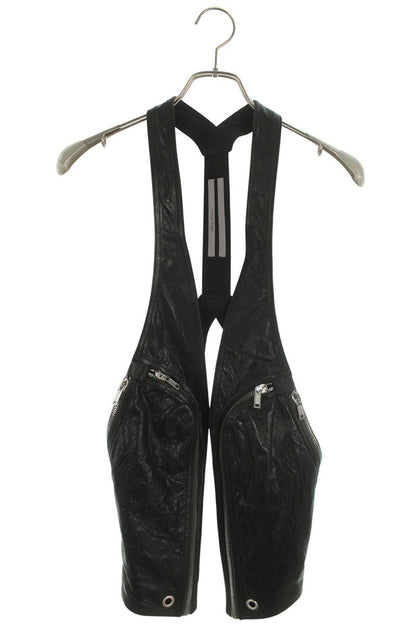 Rick Owens 26SS BE Leather Vest Black Size 46