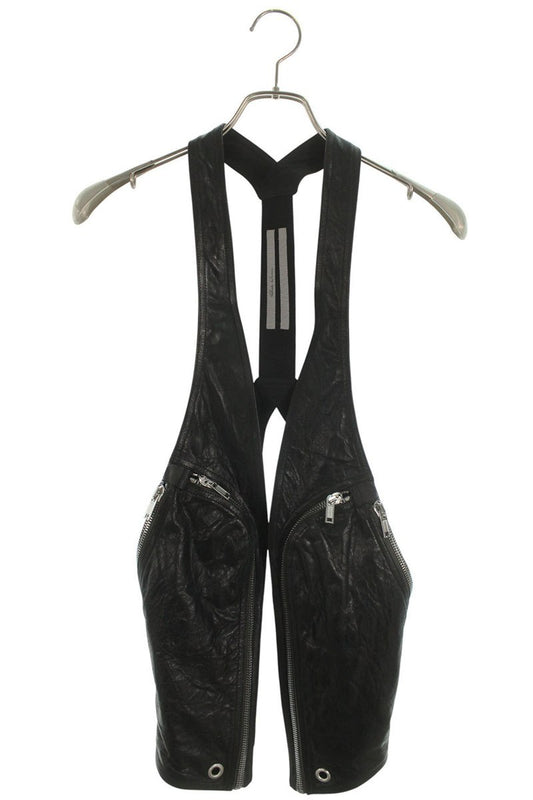 Rick Owens 26SS BE Leather Vest Black Size 46