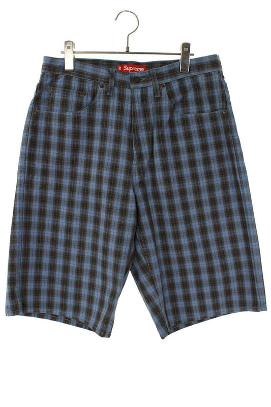 Supreme Plaid Baggy Short Pants Blue Size 30