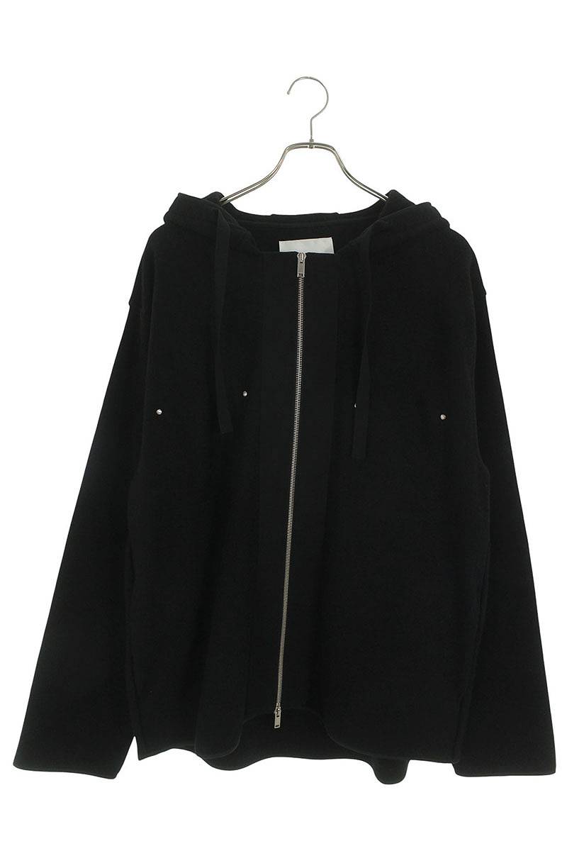 JILSANDER Compressed Wool Hooded Blouson Black Size M