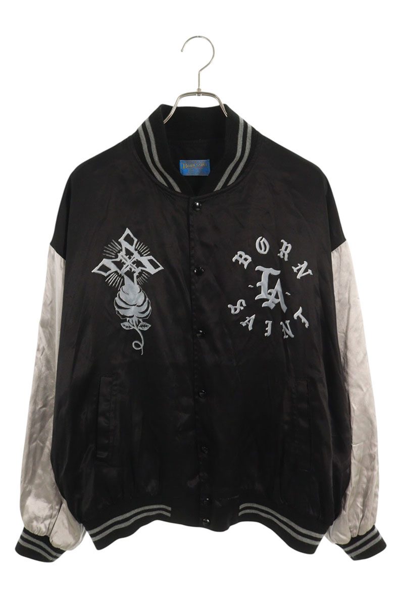 Saint Michael SATIN Blouson Black x Gray Size L