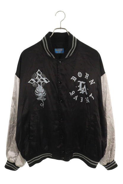 Saint Michael SATIN Blouson Black x Gray Size L