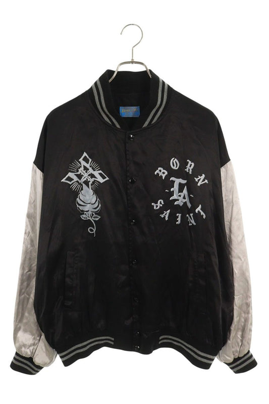 Saint Michael SATIN Blouson Black x Gray Size L